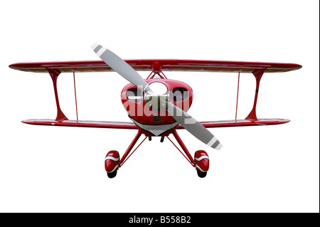 Red biplane cut out Stock Photo