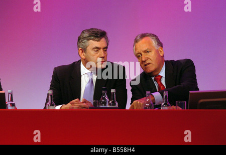 Labour Party Conference 2007 Prime Minister Gordon Brown with Secretary of State for Work and Pensions Peter Hain 25th September 2007 Stock Photo