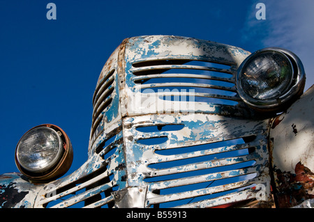 Grille of old antique car in Santa Fe New Mexico Stock Photo