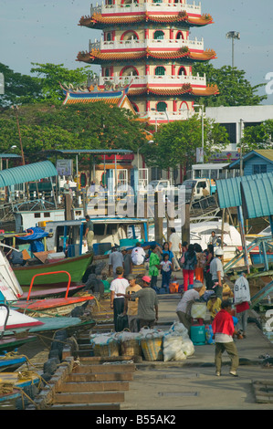 The ferry harbour at Sibu on the Rejang River Sarawak Malaysia Stock Photo