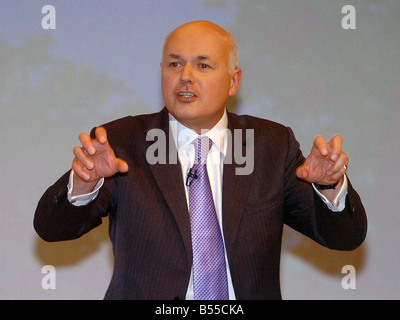 Conservative Party conference Blackppol 2007 Duncan Smith gets emotional during his speech at Tory Conference Speaking at the conference Stock Photo