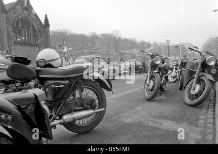 Ton-up boys attend Funeral of their mate. The ton-up boys attending the ...