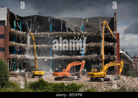 Demolition of commercial property in Leeds, Yorkshire UK Stock Photo