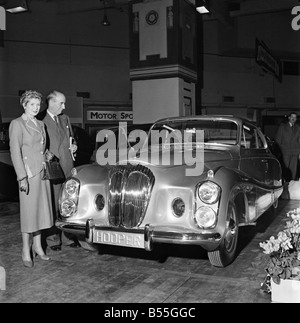 Motor Show: Sir Bernard and Lady Docker photographed beside their new ...