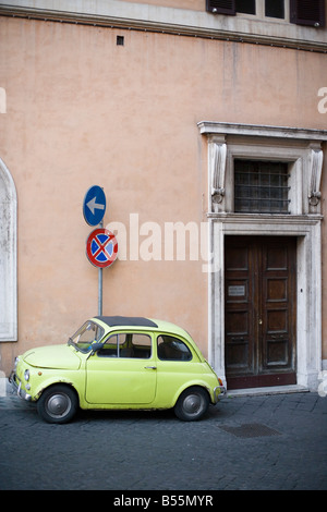 Original Fiat 500 in the old Rome, Rome. Italy Stock Photo - Alamy