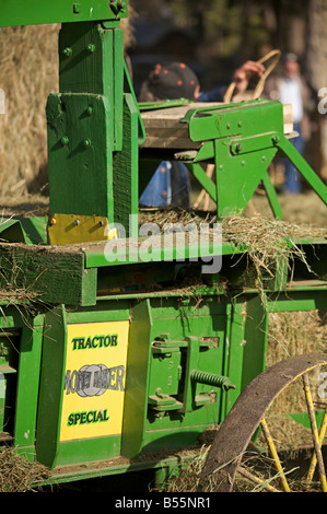 Steam engine hay press at a steam engine show, Westwold, 'British Columbia', Canada Stock Photo