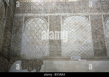 Decorative interior wall of the Synagogue of Cordoba, Spain Stock Photo