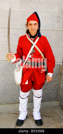 French Soldier, Les Fetes de la Nouvelle France, Quebec City, Quebec, Canada Stock Photo