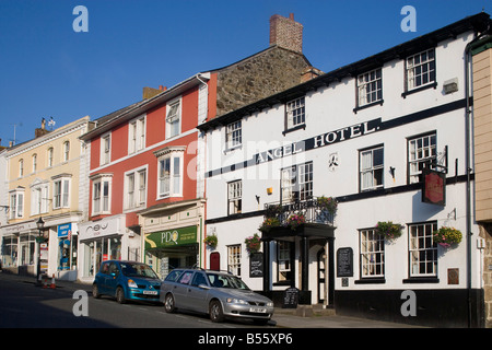 Helston Coinagehall Street Angel Inn typical houses Cornwall Great Britain United Kingdom Stock Photo