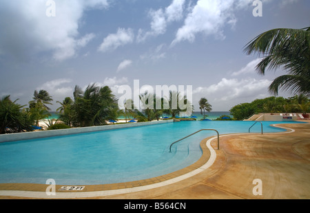 Luxury swimming pool, Barbados, West Indies Stock Photo