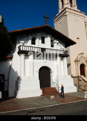 California San Francisco Exterior of Mission Dolores the Spanish mission Stock Photo