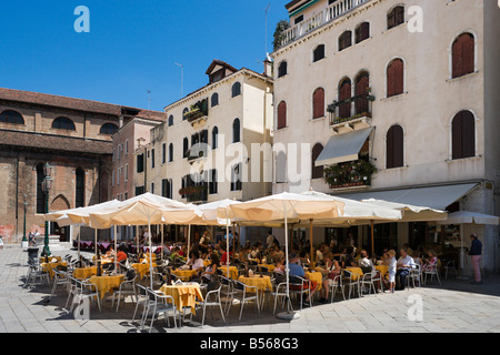 Restaurant in Campo Santo Stefano in the district of San Marco, Venice, Veneto, Italy Stock Photo
