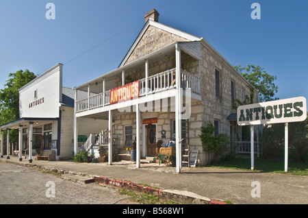 Texas Hill Country Bandera historic old town 11th Street antique shops Stock Photo