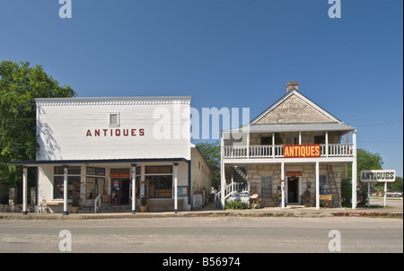 Texas Hill Country Bandera historic old town 11th Street antique shops Stock Photo