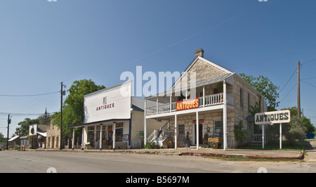 Texas Hill Country Bandera historic old town 11th Street antique shops Stock Photo