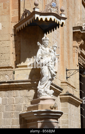 'Madonna and child' at the Carmelite church, Mdina, Malta. Stock Photo