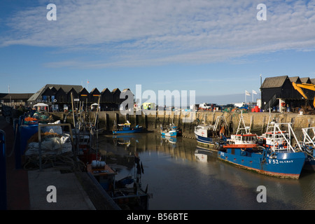 busy whitstable harbour Stock Photo