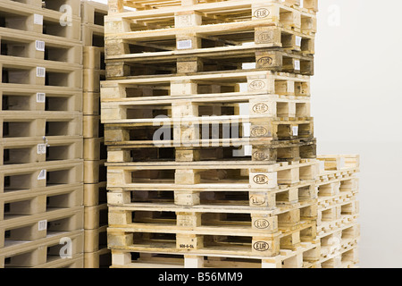 Stack of wooden pallets Stock Photo