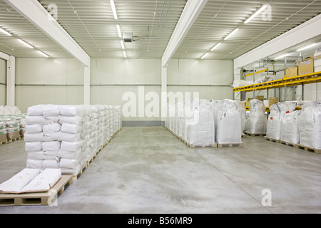 Pallets of stock in a warehouse Stock Photo