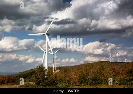 Mountaineer Wind Energy Center wind turbines on Backbone Mountain Tucker County West Virginia Stock Photo