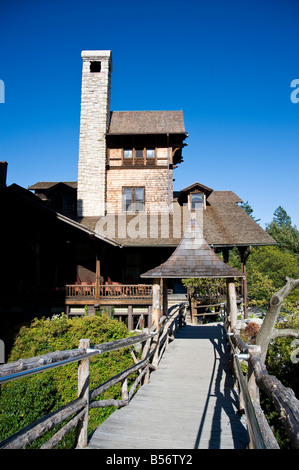 Elevated pathway at Mohonk Mountain House, New Paltz, NY Stock Photo