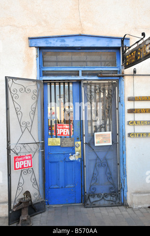 The entrance of the Bookstore on the Plaza of La Mesilla Stock Photo