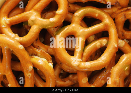 Pretzel with salt close up may be used as background Stock Photo