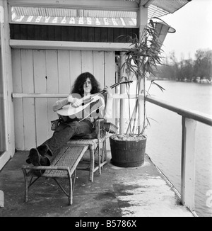 Jimmy page led zeppelin 1970 Black and White Stock Photos