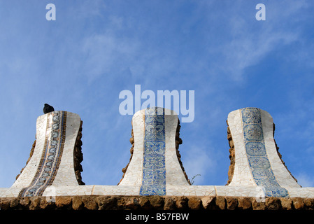 Park Guell Güell Garden Complex Designed by Antoni Gaudí in Gràcia District of Barcelona Catalonia Spain Stock Photo