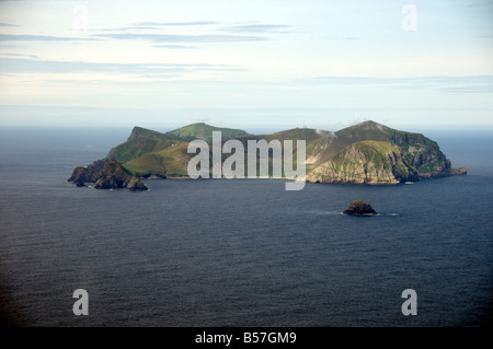 St Kilda Approaching by Helicopter Stock Photo