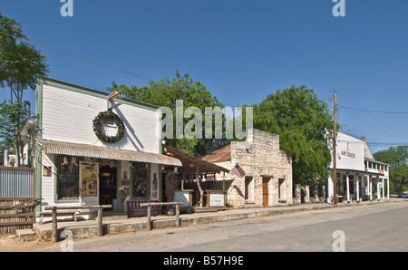 Texas Hill Country Bandera historic old town 11th Street Cowboy Bar antique shop Stock Photo