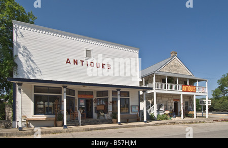 Texas Hill Country Bandera historic old town 11th Street antique shops Stock Photo