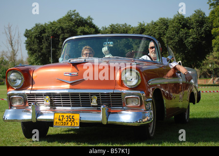 Chevrolet Bel Air Convertible 1956 front view Stock Photo