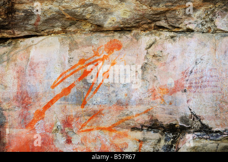 Aboriginal rock art, Ubirr, Kakadu National Park, UNESCO World Heritage Site, Northern Territory, Australia, Pacific Stock Photo