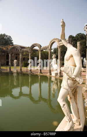 The pool, Canopo, Hadrian's Villa, UNESCO World Heritage Site, Tivoli, near Rome, Lazio, Italy, Europe Stock Photo