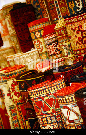 Carpets for sale in the Grand Bazaar, Istanbul, Turkey, Europe Stock Photo