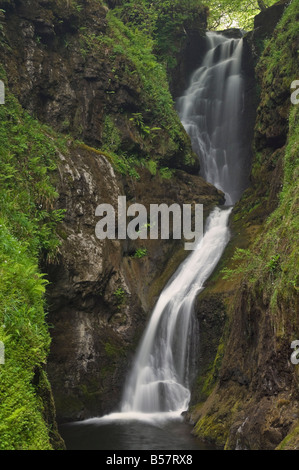 Ess-na-Larach waterfall, Glenariff Country Park near Waterfoot, County Antrim, Ulster, Northern Ireland, United Kingdom, Europe Stock Photo