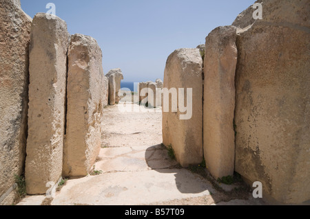 Mnajdra, a Megalithic temple constructed at the end of the third milennium BC, UNESCO World Heritage Site, Malta, Europe Stock Photo