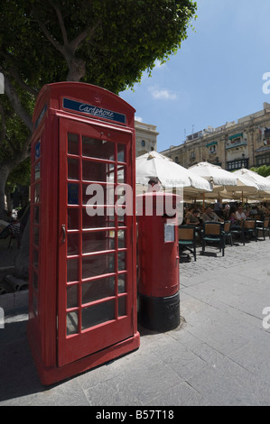 British telephone box and post box, Valletta, Malta, Europe Stock Photo