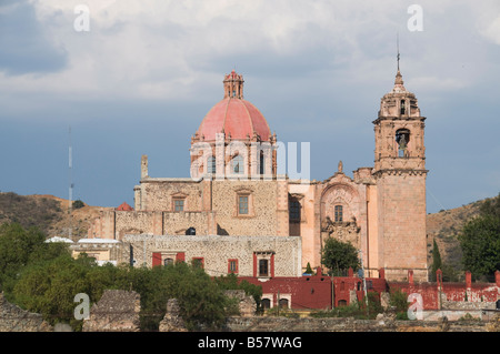 Church of Templo de San Cayetano or La Valenciana in the suburb of La Valenciana, in Guanajuato, Guanajuato State Stock Photo