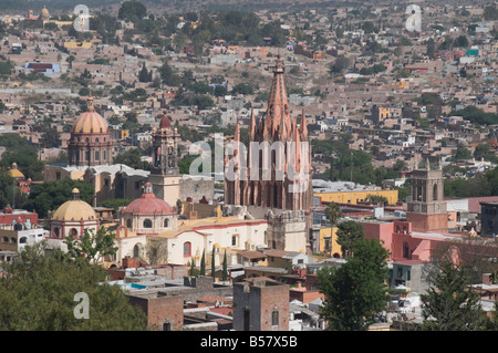 View of San Miguel de Allende (San Miguel) from Mirador viewpoint, Guanajuato State, Mexico, North America Stock Photo