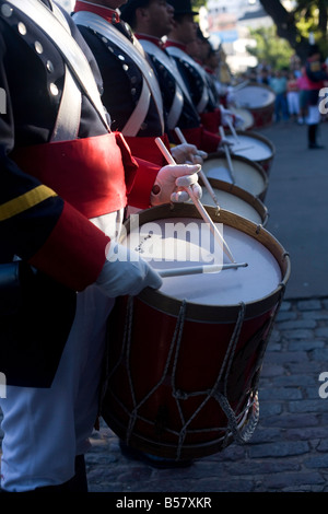 Drummers in a Military Band, Buenos Aires, Argentina, South America Stock Photo