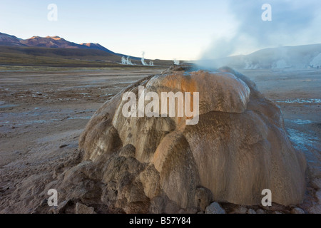El Tatio Geysers, the area is ringed by volcanoes and fed by 64 geysers, Atacama Desert, Chile Stock Photo