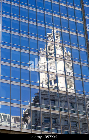 Old and new reflected in buildings, Chicago, Illinois, United States of America, North America Stock Photo