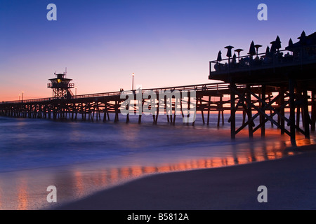 Municipal Pier at sunset, San Clemente, Orange County, Southern California, United States of America, North America Stock Photo