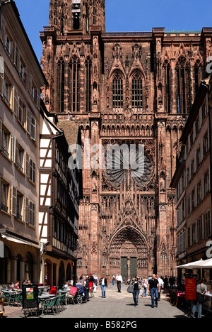 Notre Dame Cathedral, Strasbourg, Alsace, France, Europe Stock Photo