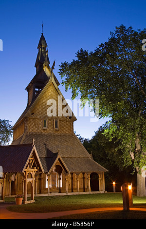 Hopperstad Stave Church at the Hjemkomst Center, Moorhead City, Minnesota, United States of America, North America Stock Photo