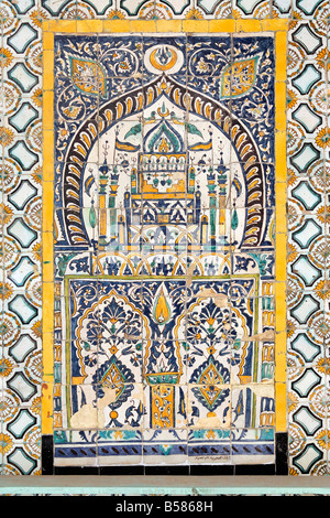 Islamic tilework, Gurgi Mosque, built in 1833 by Mustapha Gurgi, Tripoli, Libya, North Africa, Africa Stock Photo