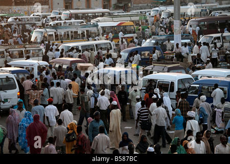 Crowds in Souq al-Arabi, the center of Khartoum, Sudan, Africa Stock Photo