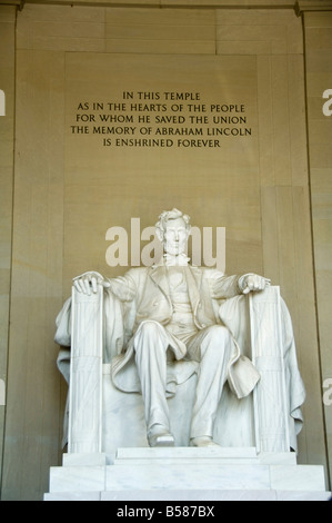 Statue of Abraham Lincoln in the Lincoln Memorial, Washington D.C. (District of Columbia) United States of America North America Stock Photo